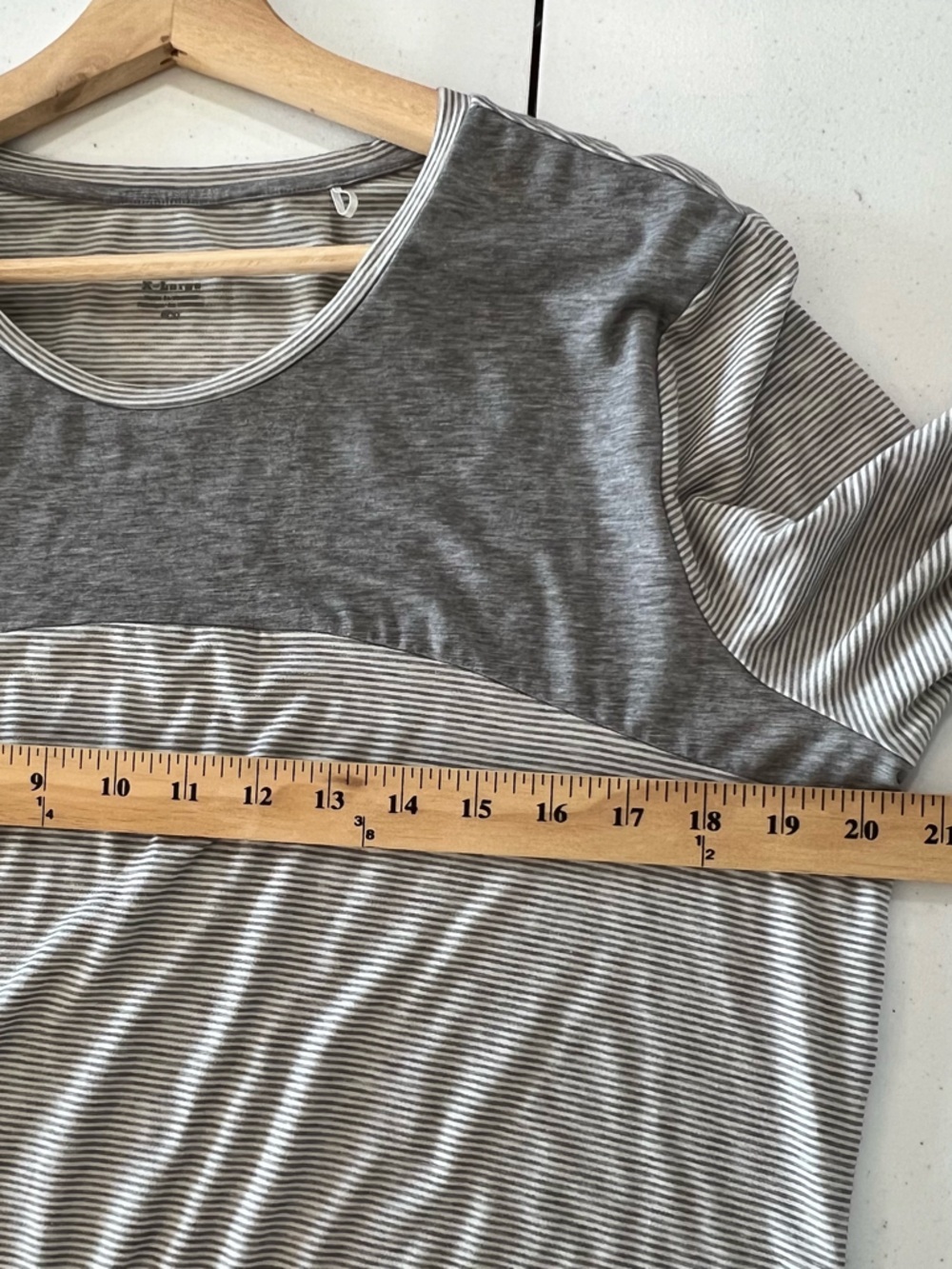 Toad & Co Swifty Tunic Tee XL Gray White Striped Long Sleeve Casual Top Eco - Picture 9 of 15